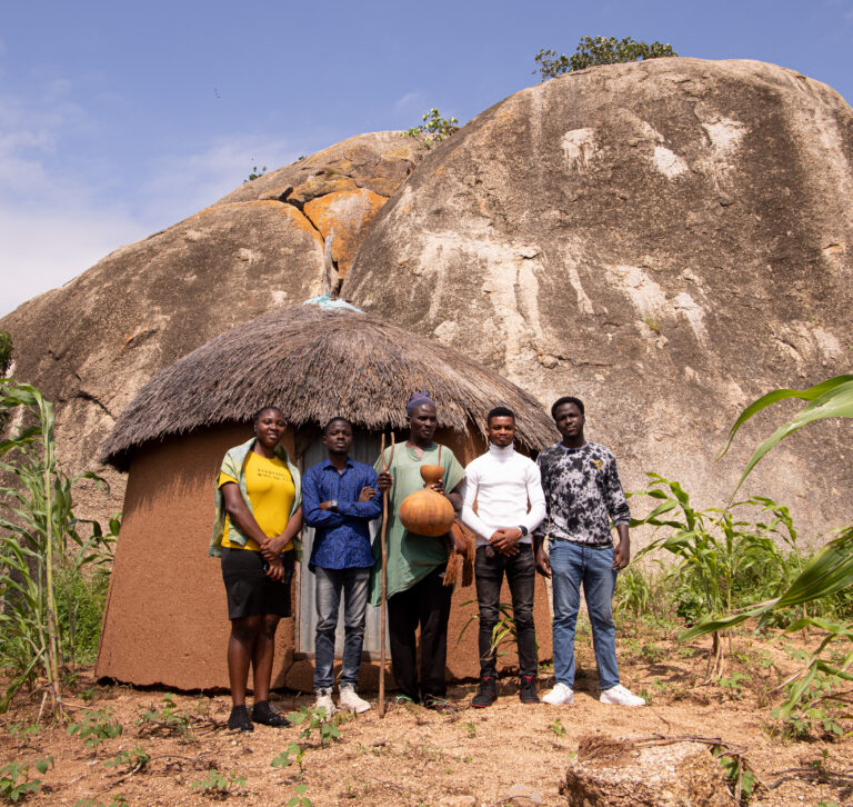 Free Knowledge Africa team members with a native at Pilgani